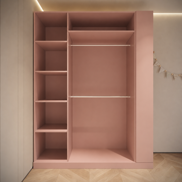 Шафа Афіна Люкс для дівчаток зі стелажем та LED підсвіткою Рожевий MPLSH0010 фото